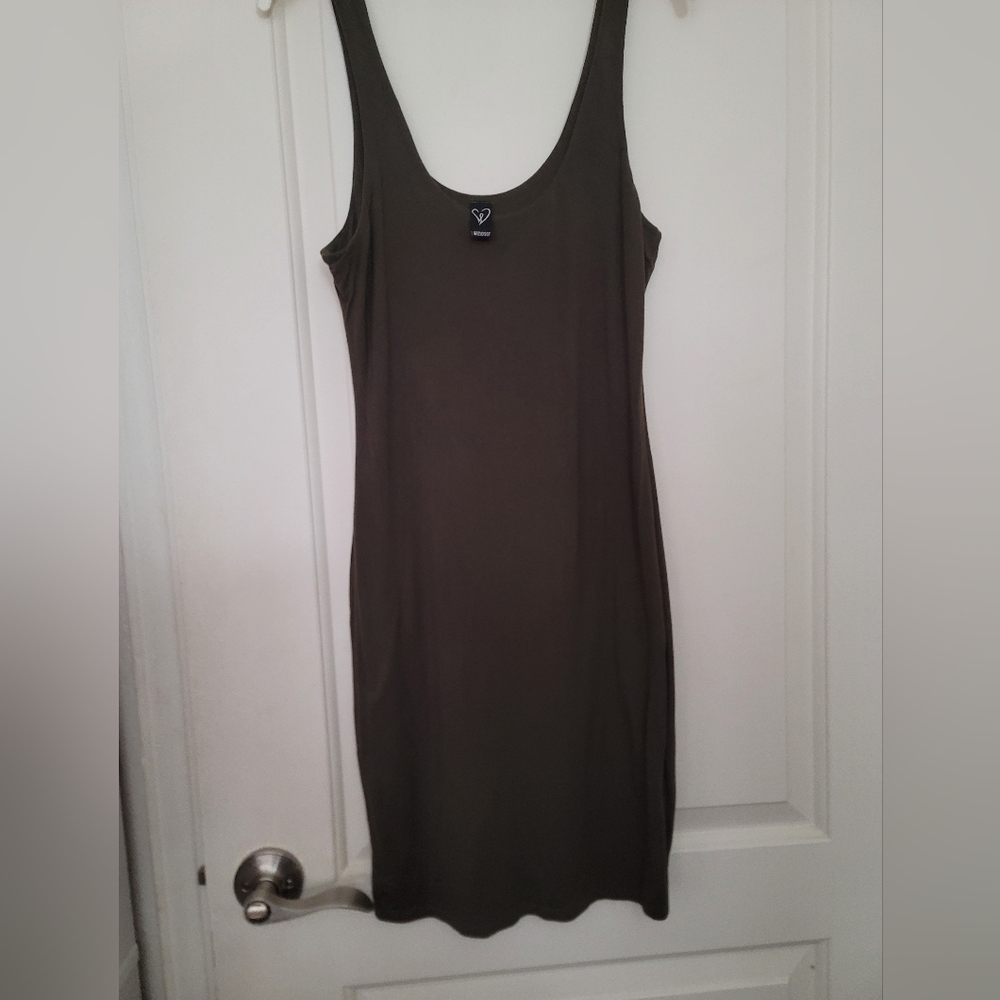 Sleeveless Olive Green Dress